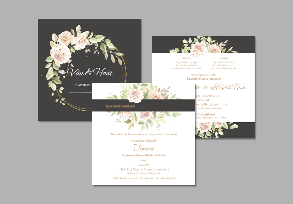 Thiệp cưới vuông: Lựa chọn độc đáo dành cho cặp đôi yêu sự tinh tế