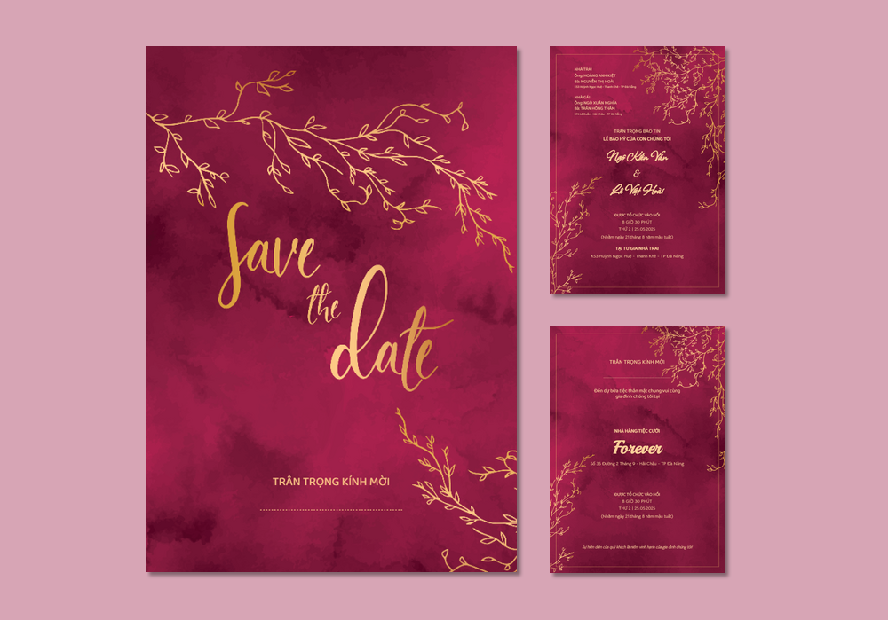 Thiệp cưới đơn giản sang trọng - Sự lựa chọn của các cặp đôi hiện đại