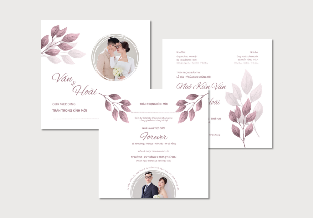 Thiệp cưới in h&igrave;nh