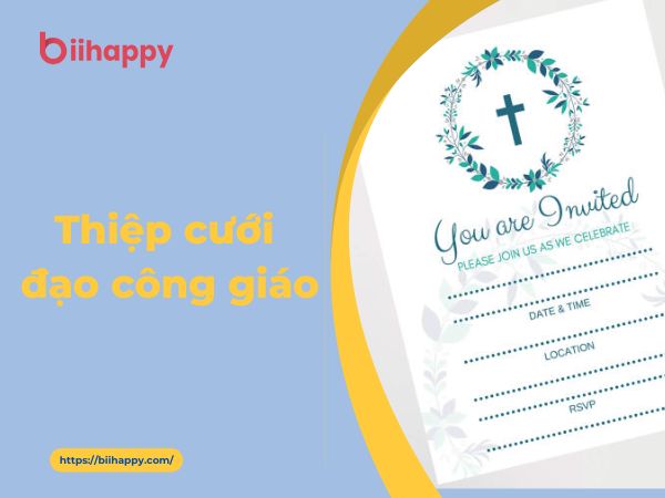 Thiệp cưới đạo Công giáo – Mẫu thiệp đẹp, đúng nghi thức
