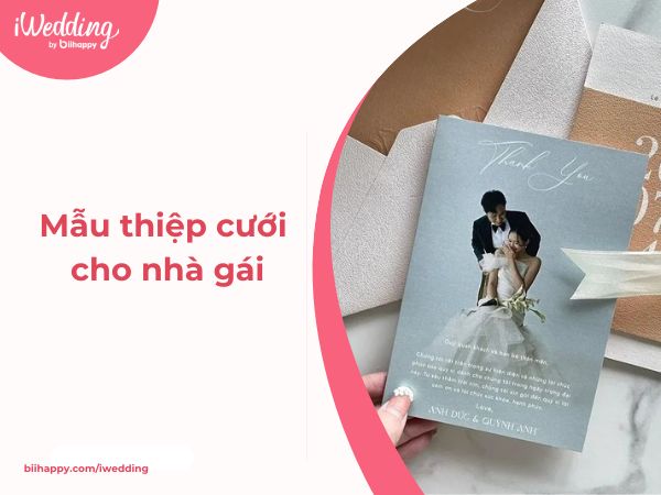 Mẫu thiệp cưới cho nhà gái tinh tế sang trọng