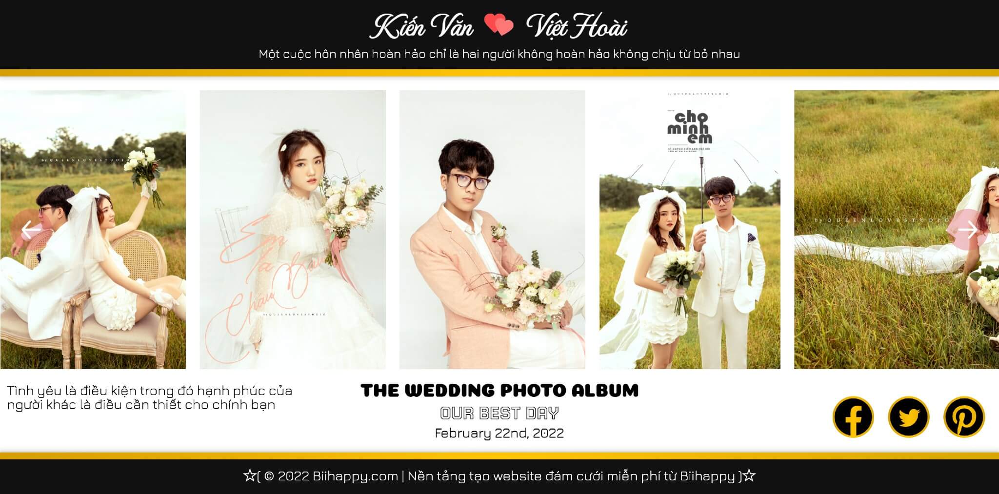 Album h&igrave;nh cưới online tại Biihappy