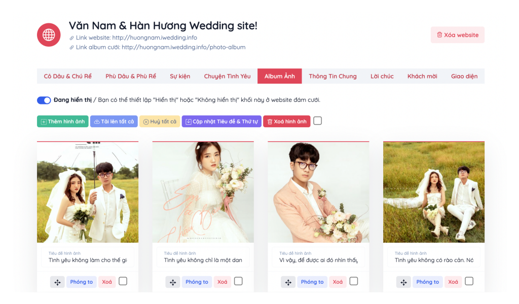 IWedding - Nền tảng tạo website đ&aacute;m cưới miễn ph&iacute;
