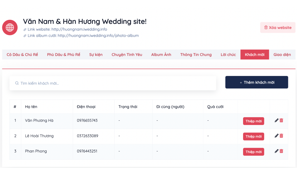 IWedding - Nền tảng tạo website đ&aacute;m cưới miễn ph&iacute;