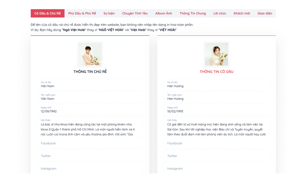 IWedding - Nền tảng tạo website đ&aacute;m cưới miễn ph&iacute;