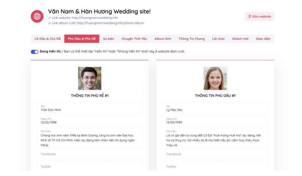 IWedding - Nền tảng tạo website đ&aacute;m cưới miễn ph&iacute;