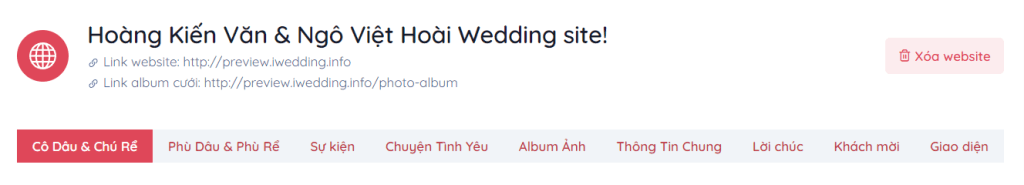 IWedding - Nền tảng tạo website đ&aacute;m cưới miễn ph&iacute;