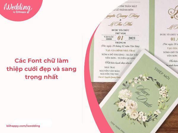 Các Font chữ làm thiệp cưới đẹp và sang trọng nhất